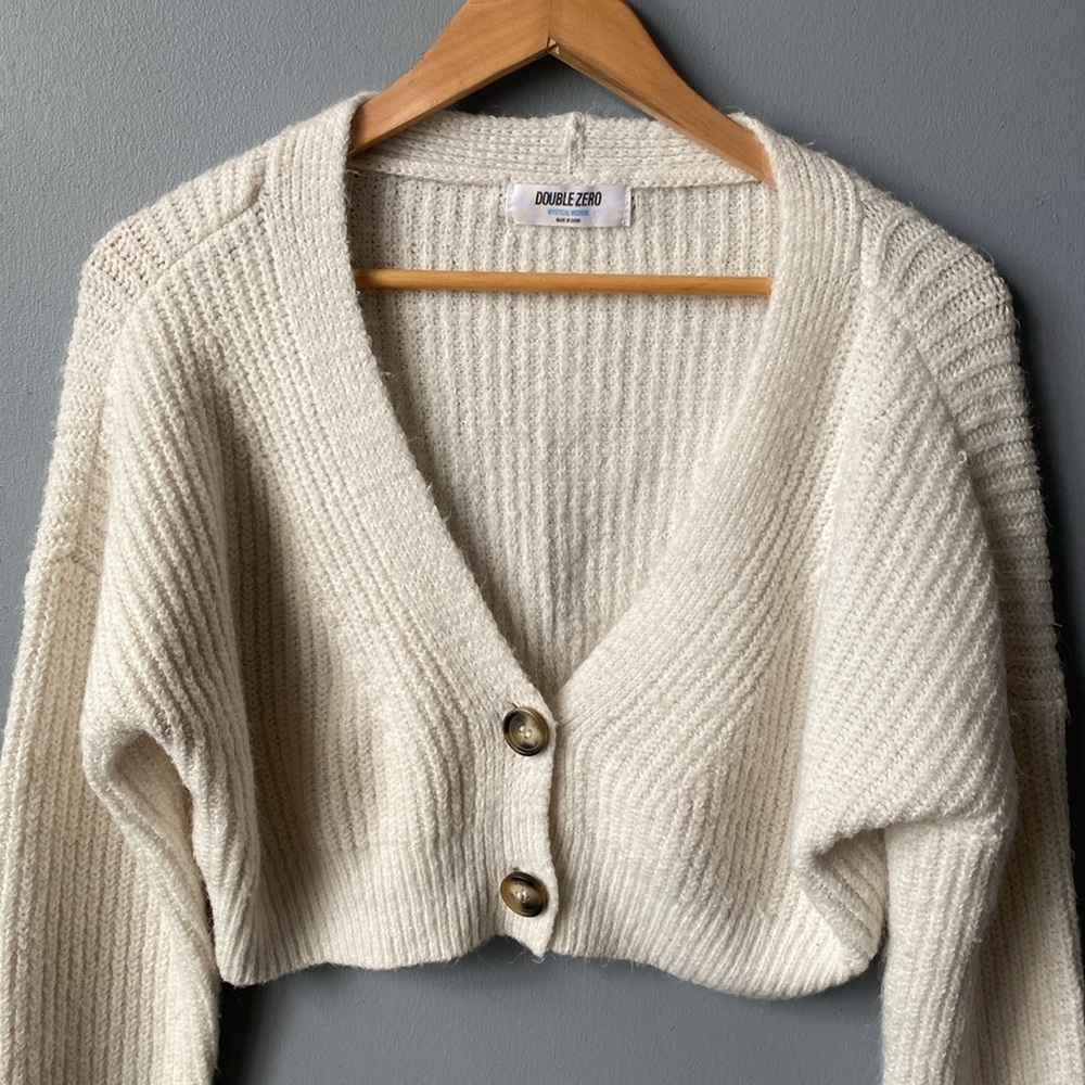 Cropped Button Up Cardigan - Picture 2 of 5